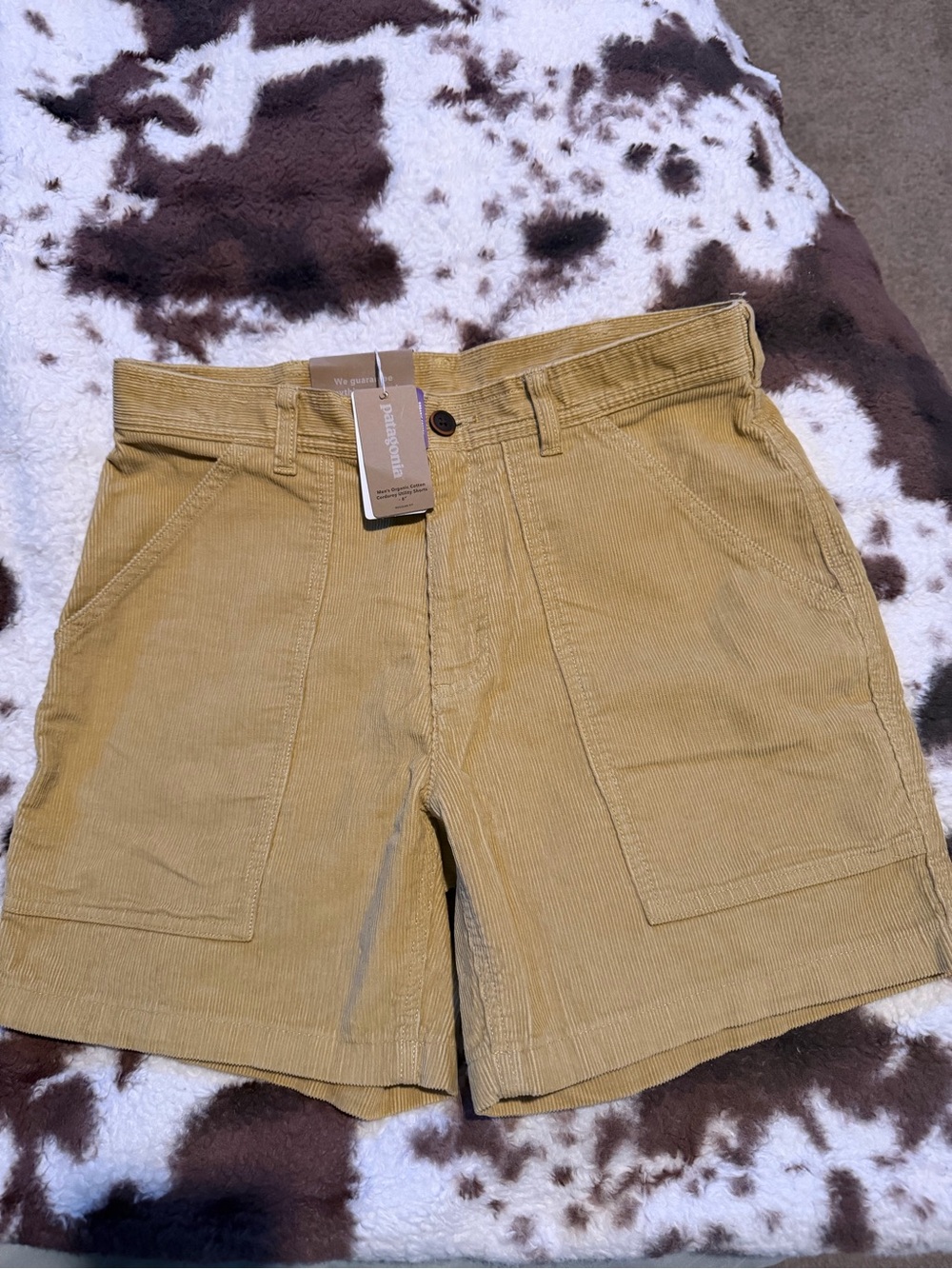 Patagonia Men's Corduroy Flat-Front Shorts in Tan